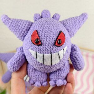 Handmade Amigurumi Crochet Pokemon Gengar Plushie